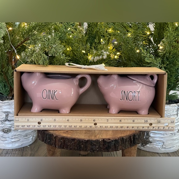 🐖 Brand NEW in Package Rae Dunn Piglet OINK and SNORT Pink Cream & Sugar Set 🐖 - Picture 9 of 14